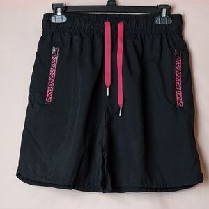 PrettyLittleThing Black Drawstring Pink Contrast Shorts size 6